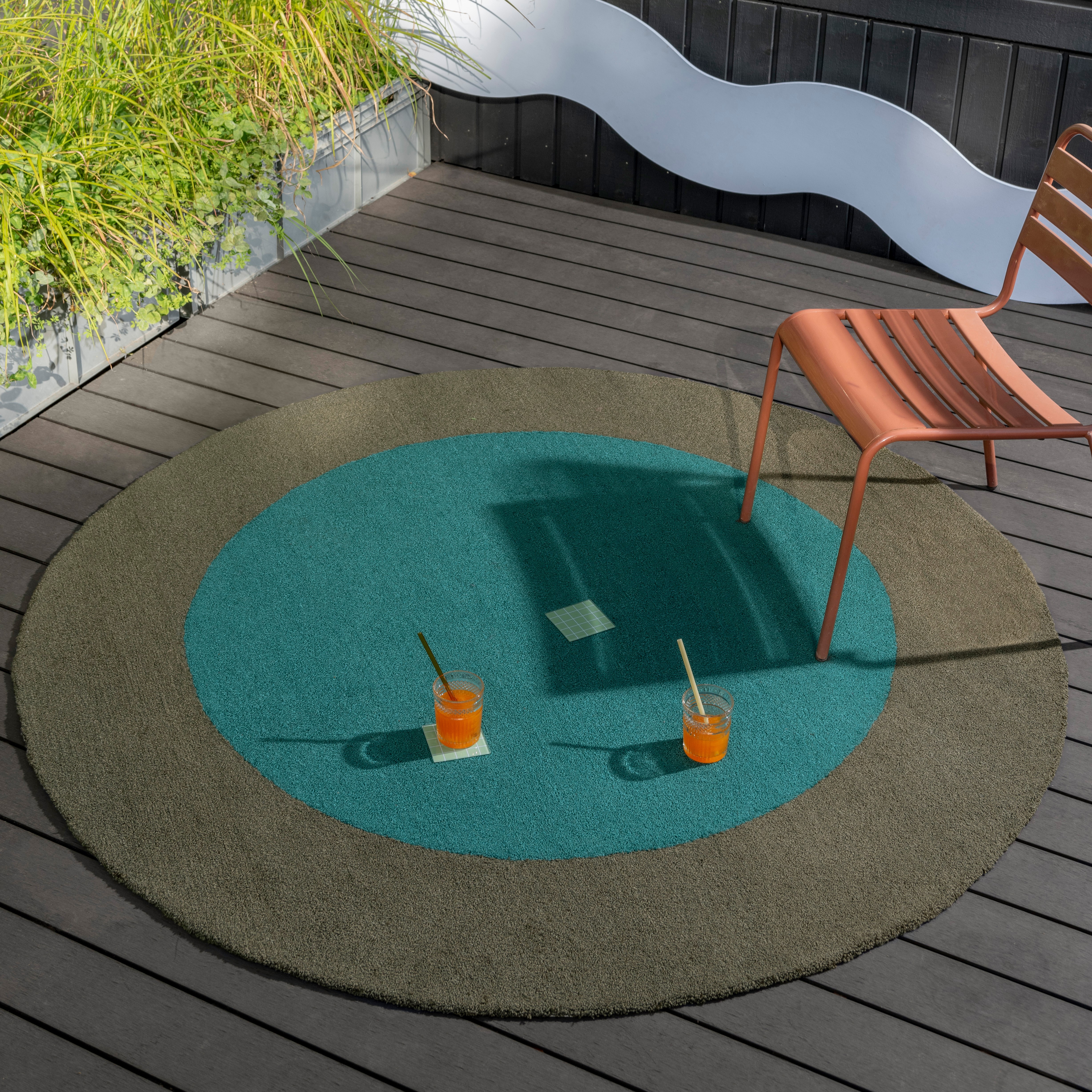 Habitat Festival Round Indoor Outdoor Rug 496308 By Brink Campman In Aqua Blue